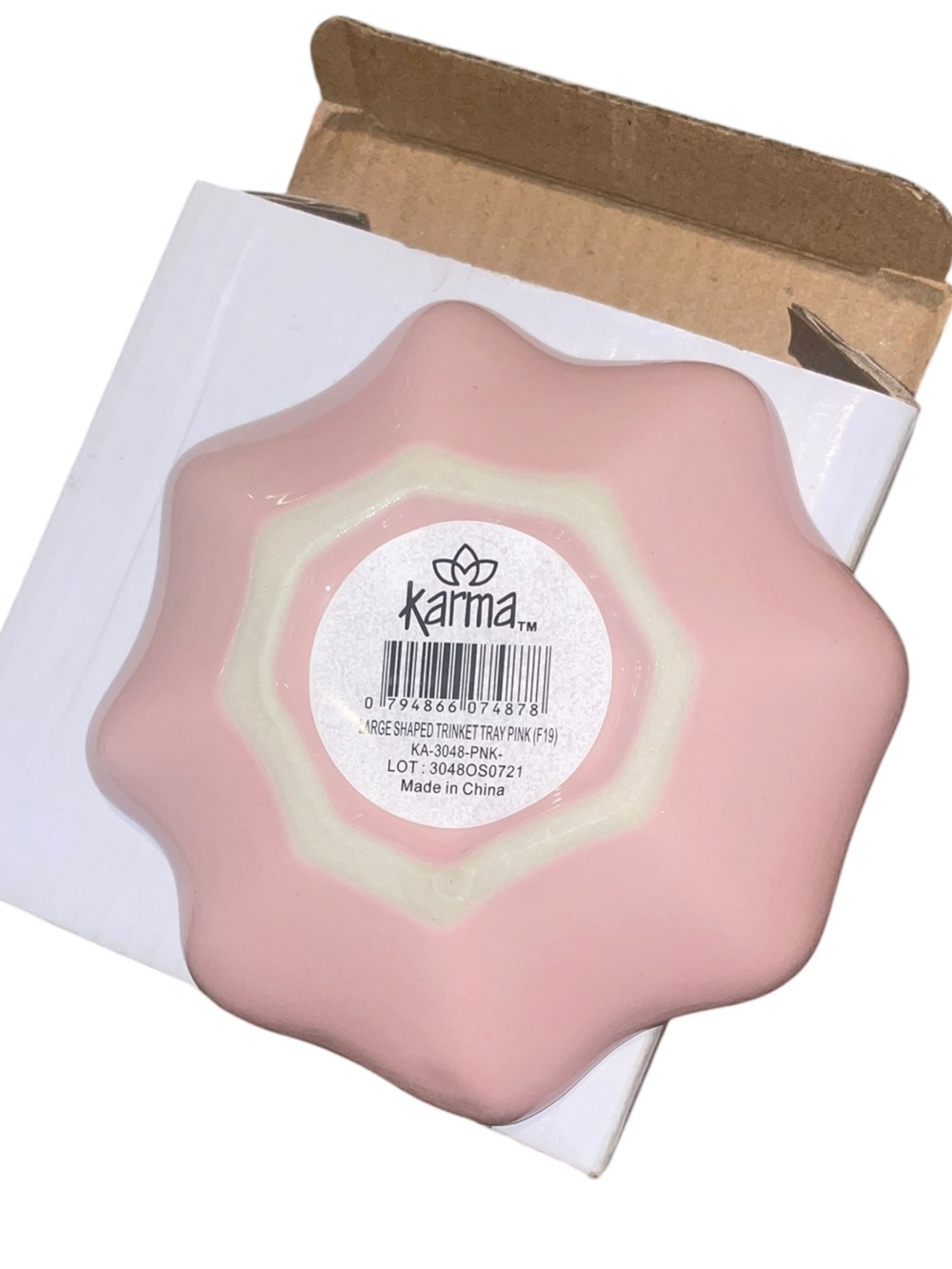 Karma Gifts Large Fluted Trinket Tray, Pink NWT - Picture 2 of 2